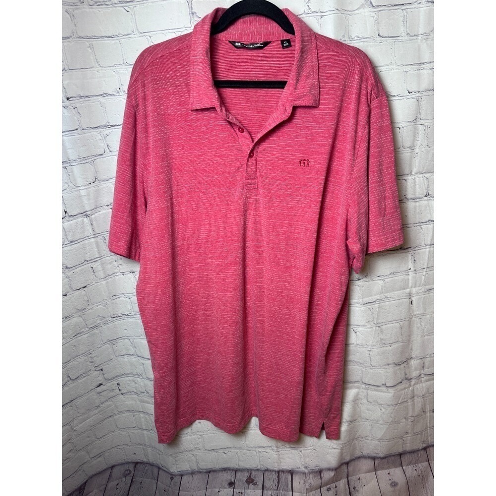 Travis Mathew Golf Polo Shirt Dark Pink Performance XXL